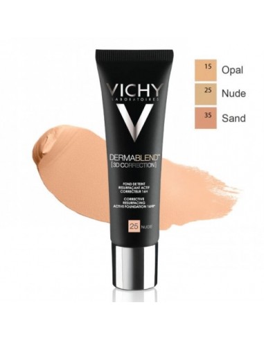 VICHY DERMABLEND 3D CORRECTION FOND DE TEINT SAND 35 PEAUX GRASSES À TENDANCE ACNÉIQUE - tunisie