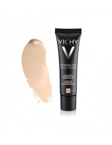 VICHY DERMABLEND 3D CORRECTION FOND DE TEINT OPAL 15 PEAUX GRASSES À TENDANCE ACNÉIQUE - tunisie