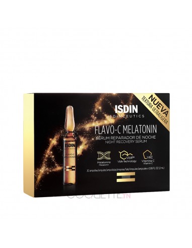 ISDIN FLAVO C MELATONIN SERUM REPARATEUR NUIT 30 UNIDOSES DE 2ML - tunisie