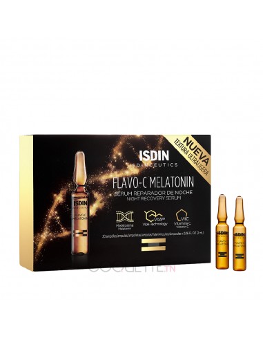 ISDIN FLAVO-C MELATONIN SERUM REPARATEUR NUIT 10 UNIDOSES DE 2ML - tunisie
