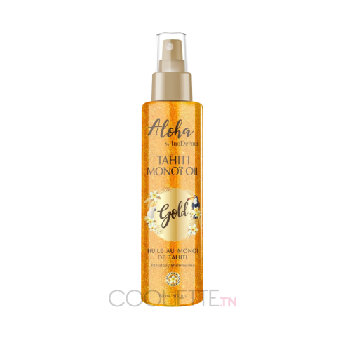 InoDerma Aloha Spray Tahiti MonoÏ OIL Pailletée GOLD 150ML - tunisie