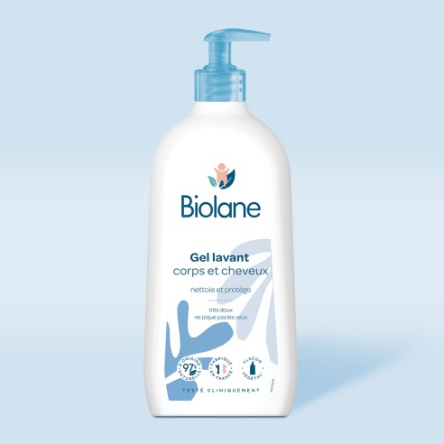 BIOLANE GEL LAVANT CORPS ET CHEVEUX 2EN1 750ML - tunisie