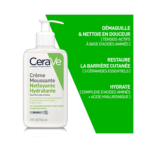 CERAVE CREME MOUSSANTE PEAUX NORMALES A SECHES 236 ML - tunisie