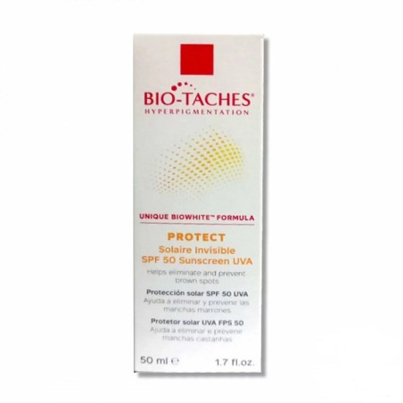 BIO-TACHES ECRAN SOLAIRE HAUTE PROTECTION INVISIBLE SPF50 50ML - tunisie