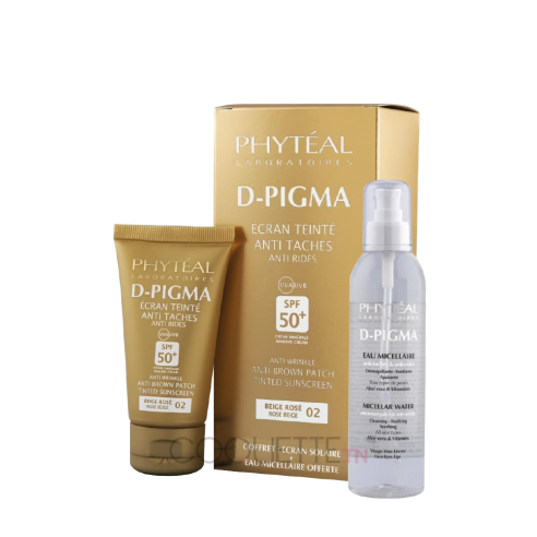PHYTEAL ÉCRAN DPIGMA TEINTE BEIGE ROSE SPF50+ 50ML + DPIGMA EAU MICELLAIRE 150ML OFFERTE - tunisie