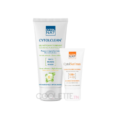 CYTOLNAT Cytoclean Gel Nettoyant 175 Ml + CYTOLNAT CYTOLSUN MAX ECRAN INVISIBLE SPF50+ 50ML - tunisie