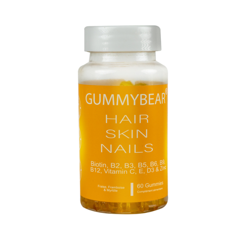 GummyBear Hair Skin Nails Vitamins 60 Gummies - tunisie