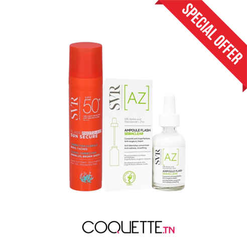 SVR PACK Ecran Fluide Photo-Age spf50+ + Sebiaclear Ampoule Flash AZ 30ML - tunisie