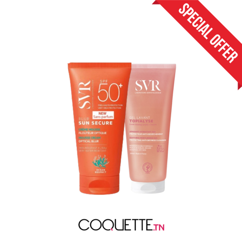 SVR PACK Sun Secure Blur Sans Parfum 50ML + Topialyse Gel Lavant 200ML - tunisie