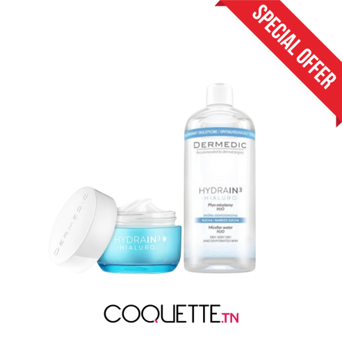 DERMEDIC PACK HYDRAIN 3 GEL-CREME + EAU MICELLAIRE 500ML - tunisie