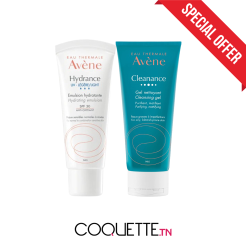AVENE PACK CLEANANCE GEL NETTOYANT 200ML + AVENE HYDRANCE LEGERE UV SPF30+ 40ML - tunisie