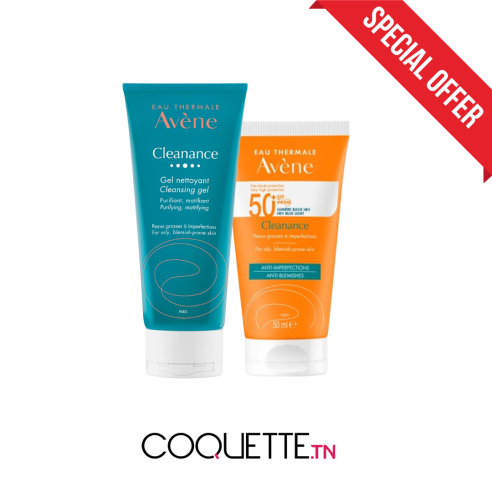 AVENE PACK CLEANANCE ECRAN SPF50+ 50ML +CLEANANCE GEL NETTOYANT 200ML - tunisie