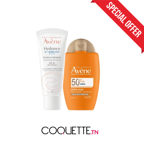 AVENE PACK ULTRA FLUID PERFECTEUR TEINTE SPF50+ 50ML+HYDRANCE LEGERE UV SPF30 40ML - tunisie