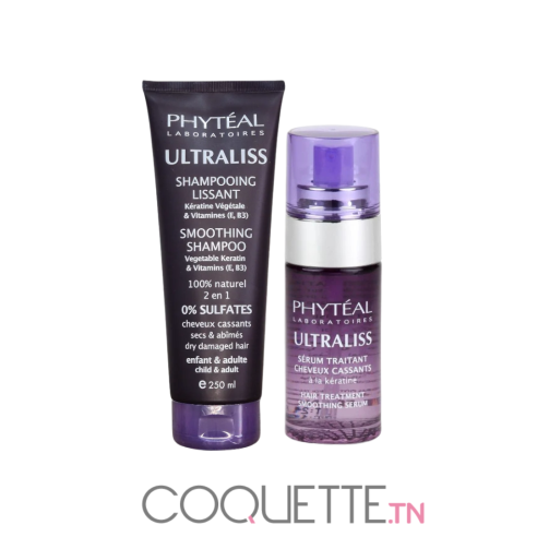 PHYTEAL PACK ULTRALIS SOIN LISSANT SHAMPOOING 250ML + SERUM 40ML - tunisie