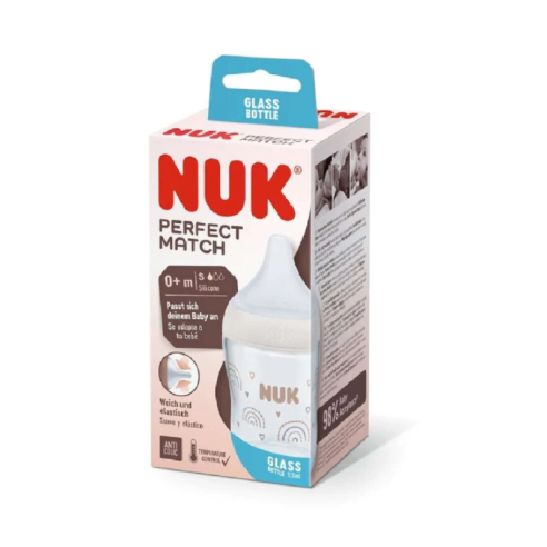 NUK PERFECT MATCH BIBERON EN VERRE BLANC 120ML 0M+ - tunisie