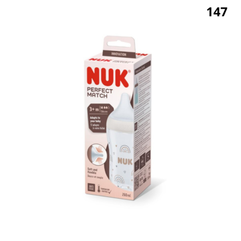 NUK PERFECT MATCH BIBERON EN PLASTIQUE ANTI COLIC 3M+ 260ML - tunisie