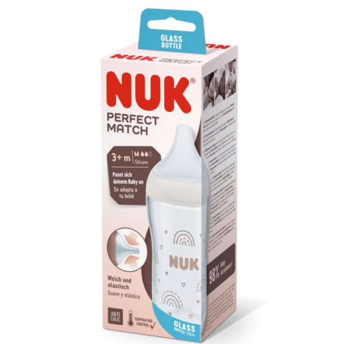 NUK PERFECT MATCH BIBERON EN VERRE 3M+ 230ML - tunisie