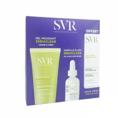 SVR COFFRET SEBIACLEAR GEL MOUSSANT 200ML+AMPOULE AZ FLASH ANTI IMPERFECTIONS 30ML+CREME SOLAIRE MATIFIANTE SPF50 40ML (OFFER...