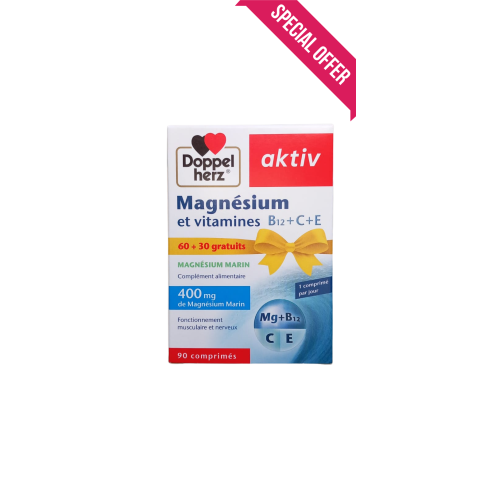 AKTIV MAGNESUIM VITAMINE C+E BOITE DE 60 + 30 COMPRIMES GRATUITS - tunisie