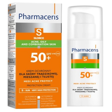 PHARMACERIS ECRAN S MEDI ACNE PROTECT CRÈME SPF50+ PEAU ACNÉIQUE 50ML - tunisie