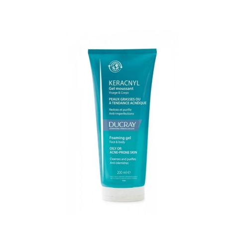 DUCRAY KERACNYL GEL MOUSSANT VISAGE ET CORPS 200ML - tunisie