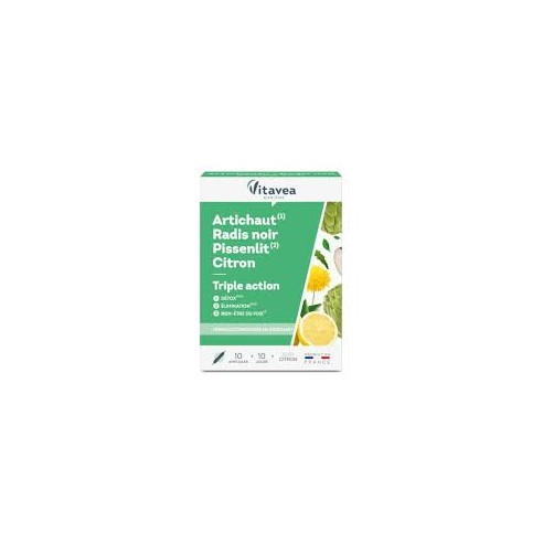 VITAVEA ARTICHAUT RADIS NOIR PISSENLIT CITRON 10 AMPOULES - tunisie