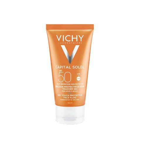 ECRAN VICHY CAPITAL SOLEIL EMULSION TOUCHER SEC TEINTEE SPF50+ 50ML - tunisie
