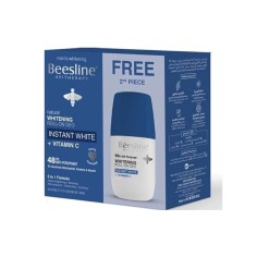 BEESLINE NATURAL WHITENING ROLL ON DEODORANT INSTANT WHITE 2X50ML (1+1 FREE) - tunisie