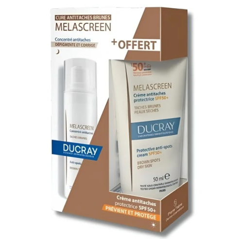DUCRAY PACK MELASCREEN CONCENTRE ANTI-TACHES + CREME SPF50+ OFFERTE - tunisie