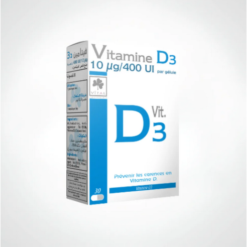 VITAL VITAMINE D3 30 Gelules - tunisie