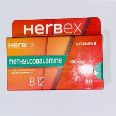 HERBEX METHYLCOBALAMINE 250MCG 30 COMPRIMES - tunisie
