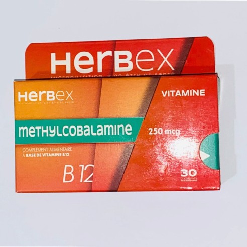 HERBEX METHYLCOBALAMINE 250MCG 30 COMPRIMES - tunisie