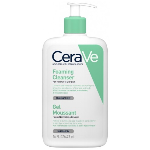 CERAVE GEL MOUSSANT PEAUX NORMALES A GRASSES 473 ML - tunisie