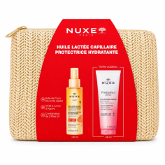 NUXE HUILE LACTEE CAPILLAIRE PROTECTRICE HYDRATANTE+GELLEE DE DOUCHE 100ML (OFFERT)+TROUSSE (OFFERT) - tunisie