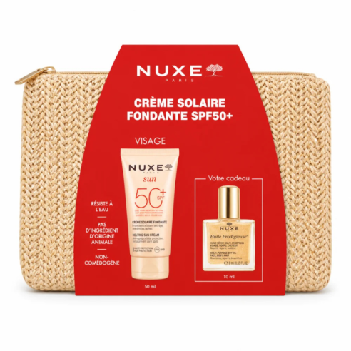 NUXE CREME SOLAIRE FONDANTE SPF50+HUILE PRODIGIEUSEET 10ML (OFFERT)+TROUSSE (OFFERT) - tunisie