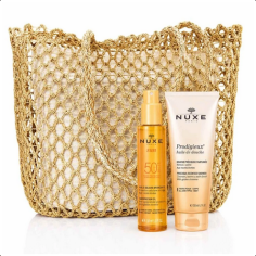 NUXE - HUILE SOLAIRE BRONZANTE SPF50 + HUILE DE DOUCHE 200ML ET SAC DE PLAGE OFFERTS - tunisie