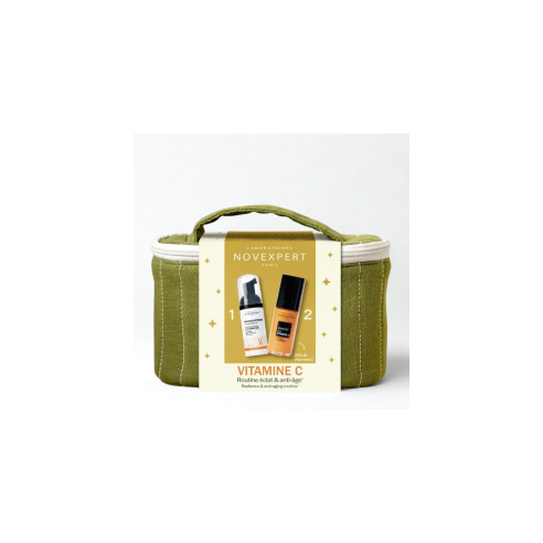 NOVEXPERT COFFRET SERUM BOOSTER A LA VITAMINE C 30 ML+MOUSSE NETTOYANTE FLASH ECLAT 40ML (OFFERT) - tunisie
