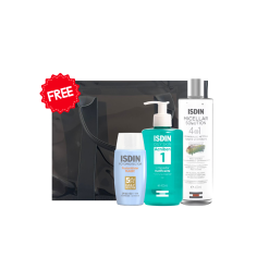 COFFRET ISDIN FUSION WATER MAGIC + OILY SKIN ACNIBEN + EAU MICELLAIRE + (SAC GRATUIT ) - tunisie