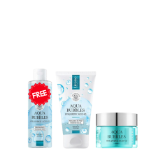PACK LIRENE AQUA BUBBLES GEL NETTOYANT + CREME HYDRATANTE + EAU MICELLAIRE GRATUIT - tunisie