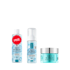 PACK LIRENE AQUA BUBBLES MOUSSE NETTOYANTE + CREME HYDRATANTE + EAU MICELLAIRE GRATUIT - tunisie