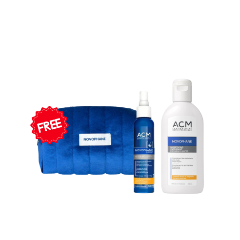 COFFRET ACM NOVOPHANE SHAMPOOING ENERGISANT 200ML + ACM NOVOPHANE LOTION CHRONIC ANTI-CHUTE 100ML + (TROUSSE GRATUIT) - tunisie