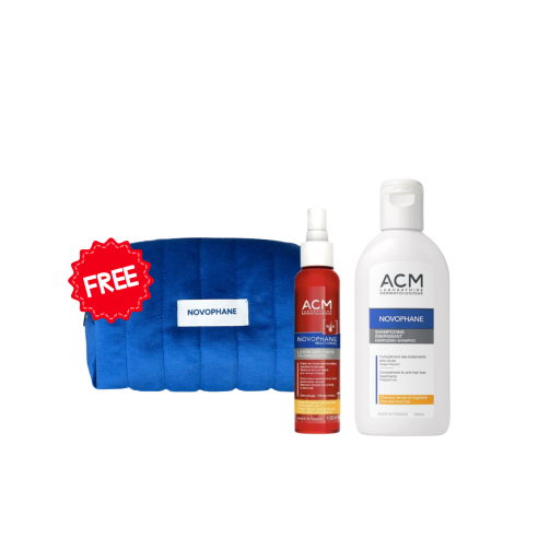 COFFRET ACM NOVOPHANE SHAMPOOING ENERGISANT 200ML + ACM NOVOPHANE LOTION ANTI-CHUTE 100ML + (TROUSSE GRATUIT) - tunisie