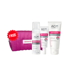 COFFRET ACM DEPIWHITE MOUSSE NETTOYANTE + CREME + LAIT CORPOREL + (TROUSSE GRATUIT ) - tunisie