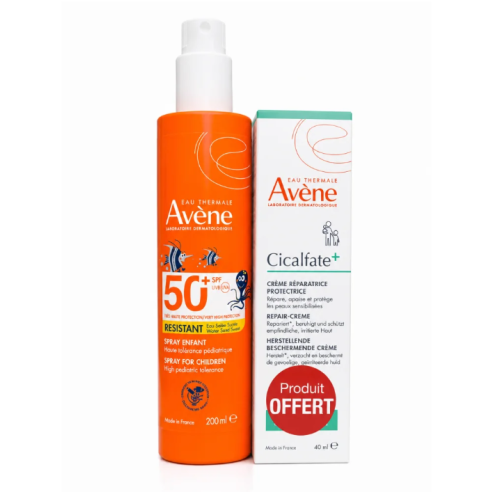 AVENE SPRAY SOLAIRE INVISIBLE SPF50+ ENFANT 200ML + AVENE CICALFATE CRME REPARATRICE 40ML OFFERTE - tunisie