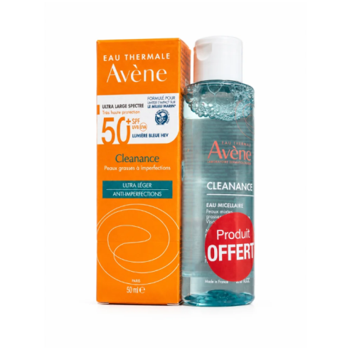 AVENE CLEANANCE ULTRA LEGERE ANTI IMPERFECTIONS SPF50+ 50ML + EAU MICELLAIRE 100ML OFFERTE - tunisie