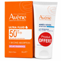 AVENE ULTRA FLUID ECLAT RADIANCE SPF50+ 50ML + LAIT APRES SOLEIL 50ML OFFERT - tunisie