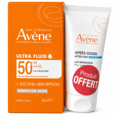 AVENE ULTRA FLUID PERFECTEUR TEINTE SPF50+ 50ML + LAIT APRES SOLEIL 50ML OFFERT - tunisie