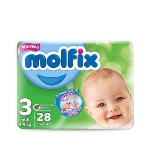 MOLFIX COUCHE BEBE TAILLE 3 (4/9KG) BT/28 - tunisie