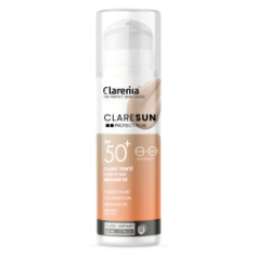 CLARENIA CLARESUN FOND DE TEINT 02 MEDIUM SPF50+ WATERPROOF 50ML - tunisie