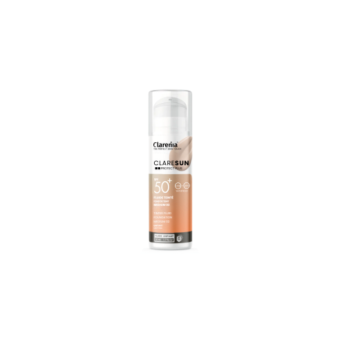 CLARENIA CLARESUN FOND DE TEINT 02 MEDIUM SPF50+ WATERPROOF 50ML - tunisie
